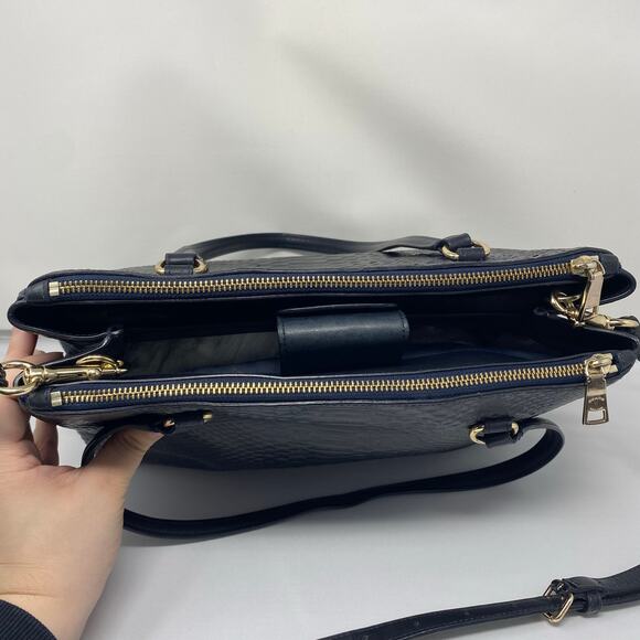 Coach Navy Blue Stanton Carryall in Stamped Snakeskin Leather Style 36879 - Picture 8 of 14